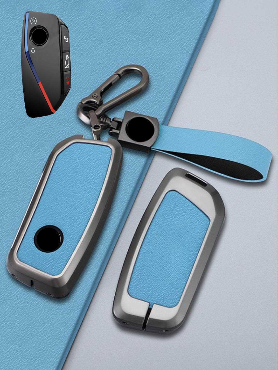 BMW Key Genuine Leather & Metal Frame
