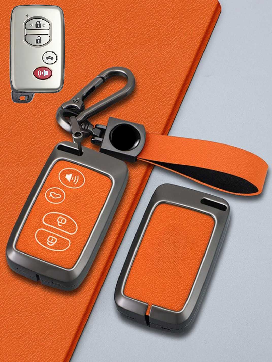 Toyota Key Genuine Leather & Metal Frame