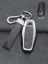 Premium Leather Visible-Button Audi Key Shell