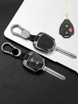 Vintage Leather Metal Alloy Toyota Key Cover