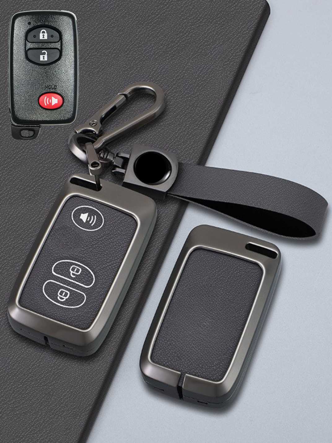 Toyota Key Genuine Leather & Metal Frame