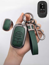 Honda Key Fob Cover with Leather & Metal Frame