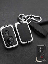 Lexus Key Fob Cover with Leather & Metal Frame