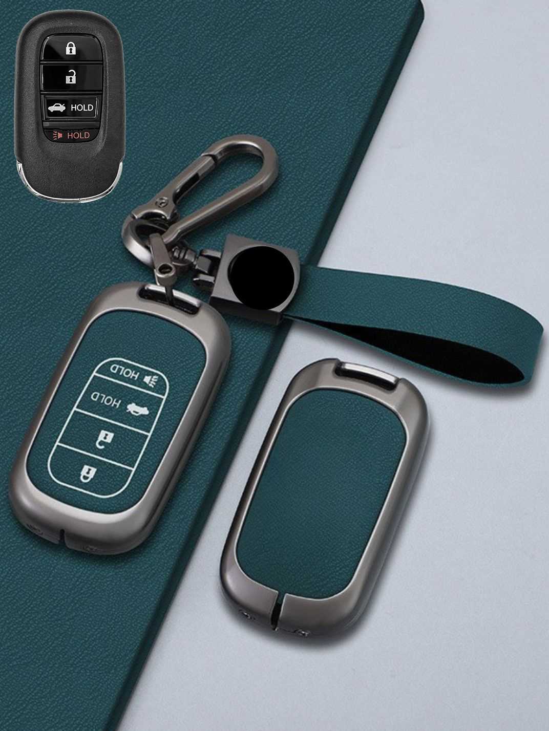 Honda Key Genuine Leather & Metal Frame