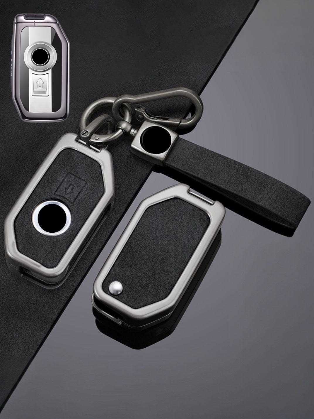 BMW Motorcycle Key Genuine Leather & Metal Frame