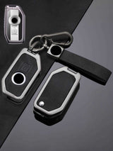 BMW Motorcycle Key Genuine Leather & Metal Frame