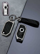 Vintage Leather & Metal Alloy BMW Motorcycle Key Cover
