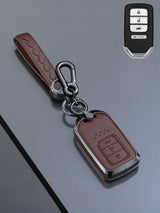 Honda Key Genuine Leather & Metal Frame