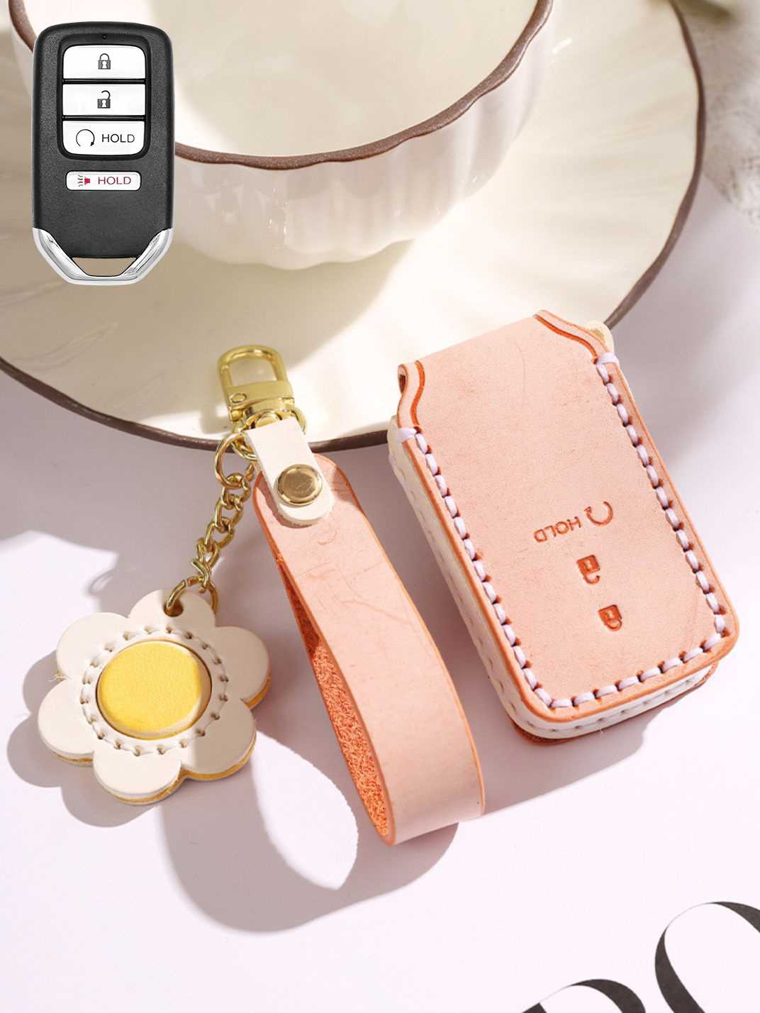 Premium Genuine Leather Honda Key Cover