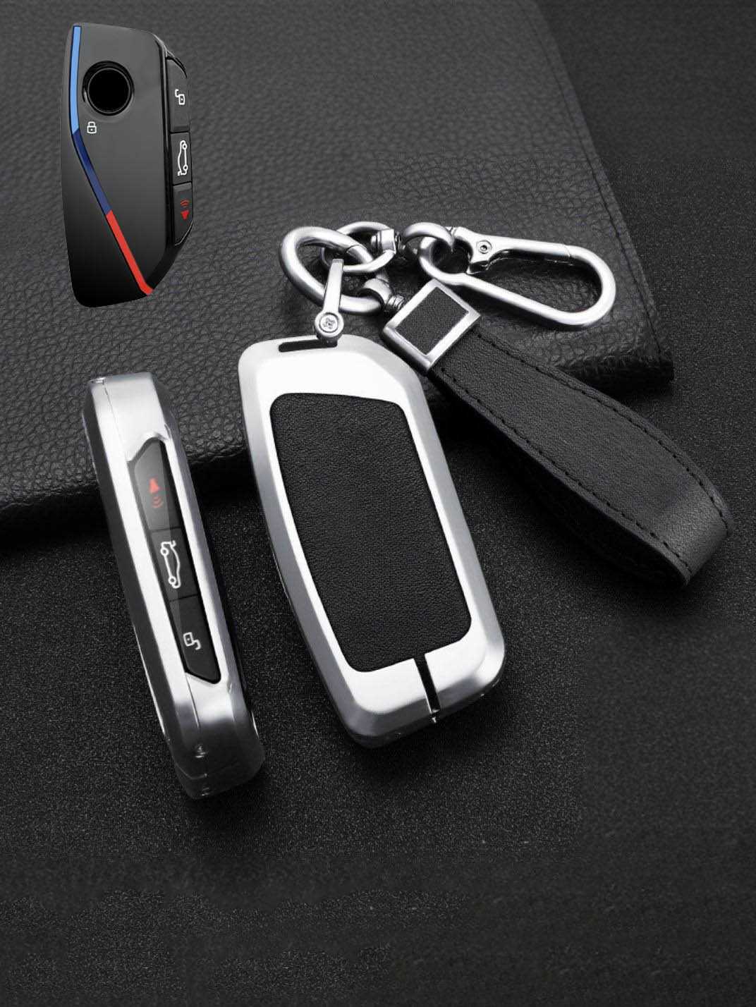 BMW Key Genuine Leather & Metal Frame