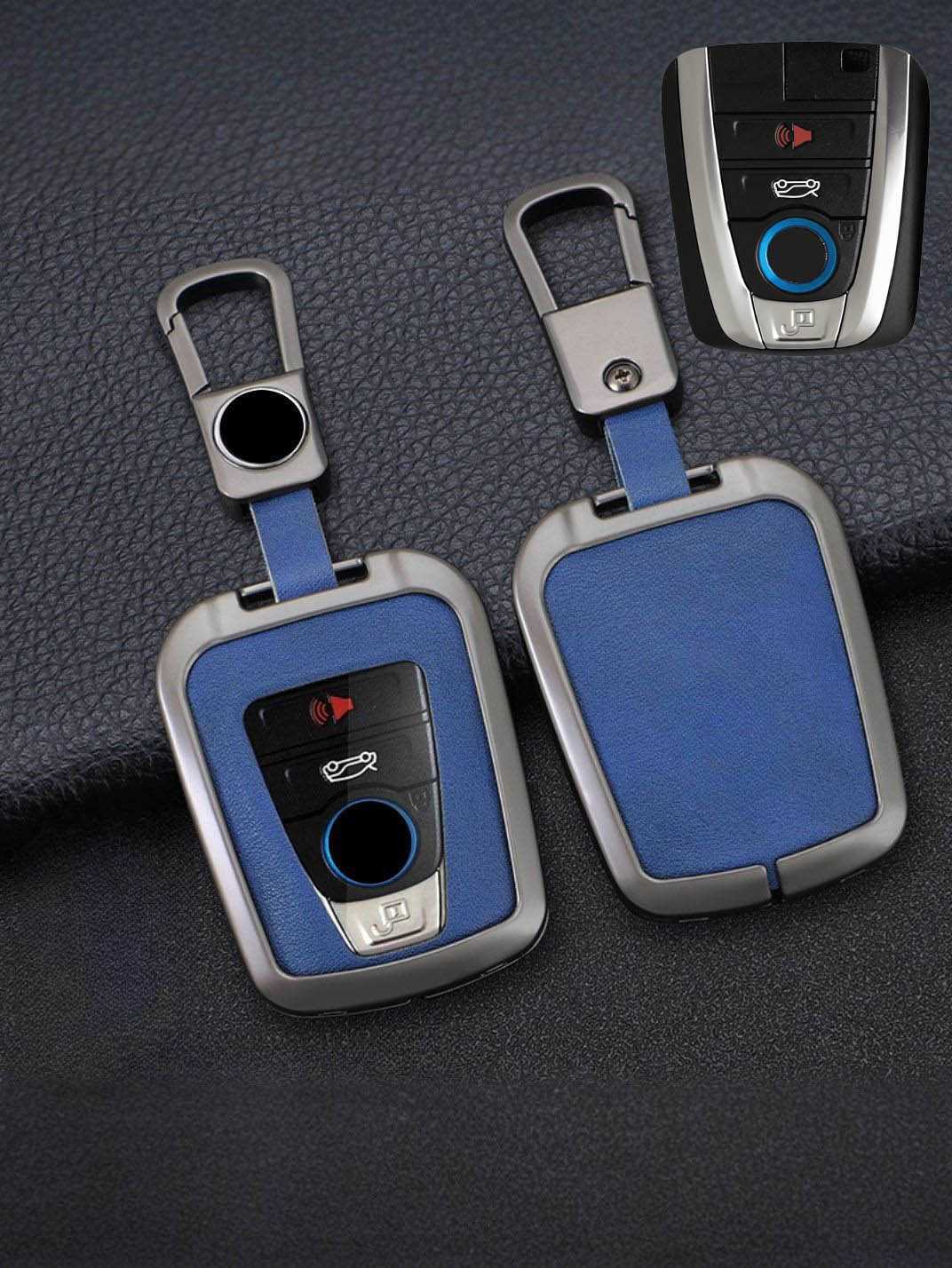 Vintage Leather Metal Alloy BMW Key Cover