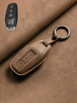 Vintage Leather & Metal Alloy Audi Key Cover