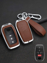 Toyota Key Fob Cover with Leather & Metal Frame