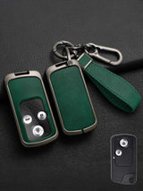 Vintage Leather Metal Alloy Honda Key Cover