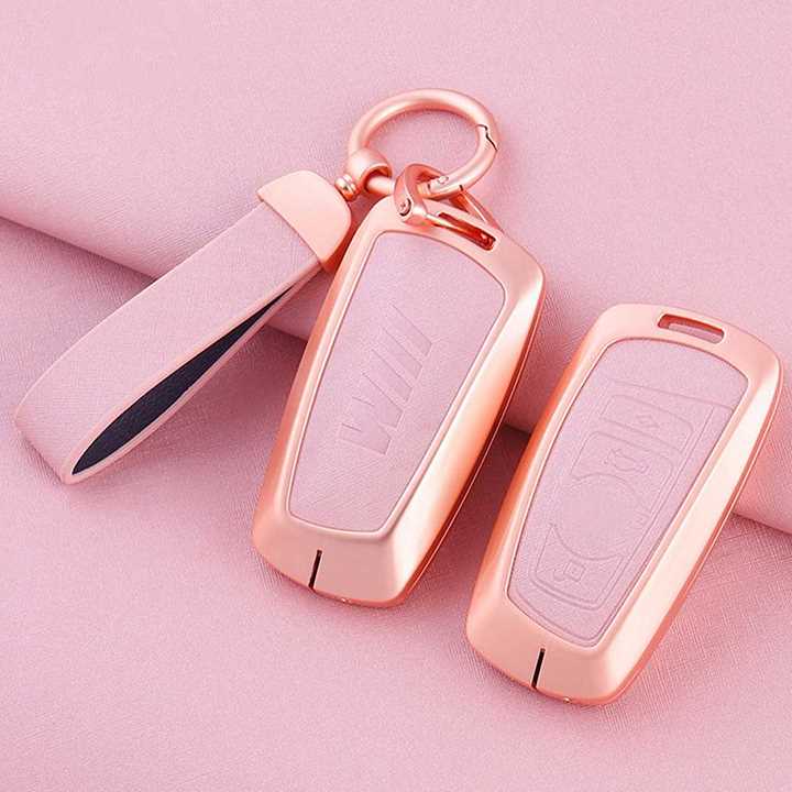 BMW Key Fob Cover with Leather & Metal Frame