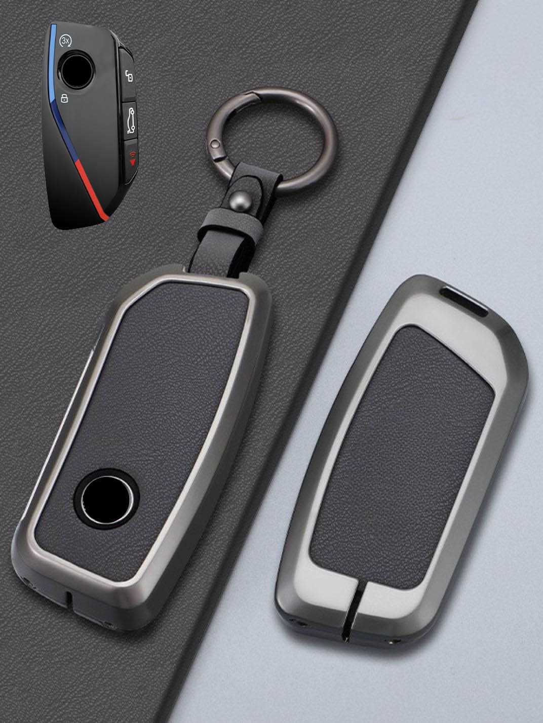 BMW Key Genuine Leather & Metal Frame