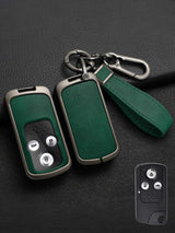 Vintage Leather Metal Alloy Honda Key Cover