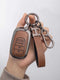 Vintage Leather Metal Alloy Honda Key Cover