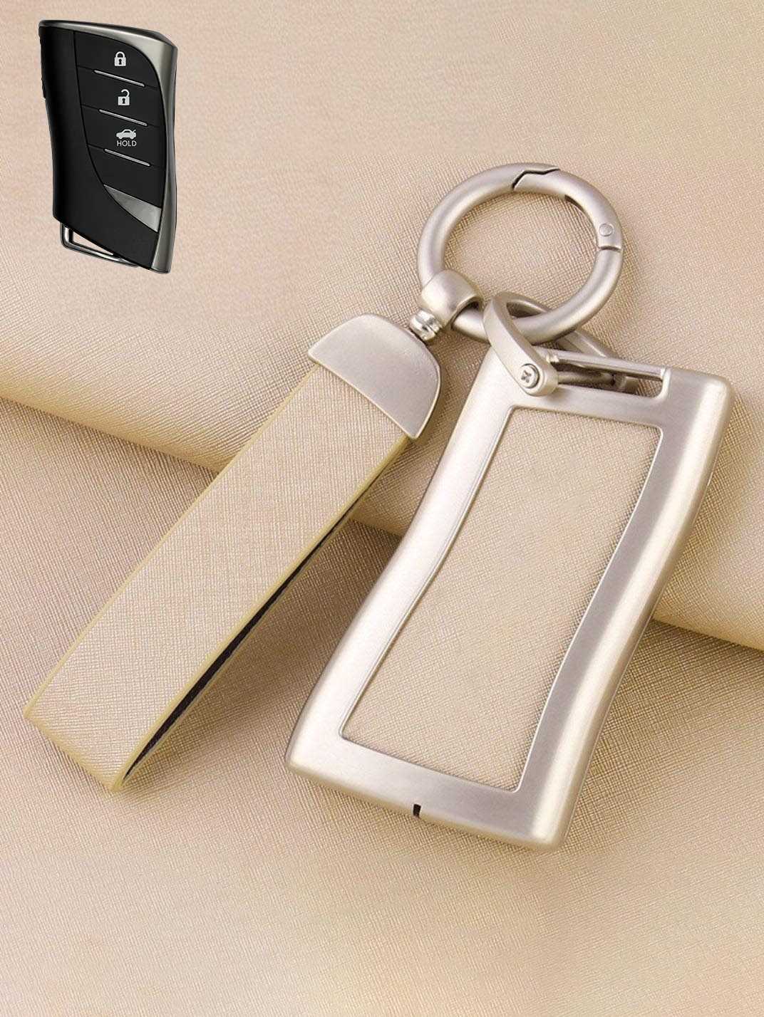 Lexus Key Fob Cover with Leather & Metal Frame