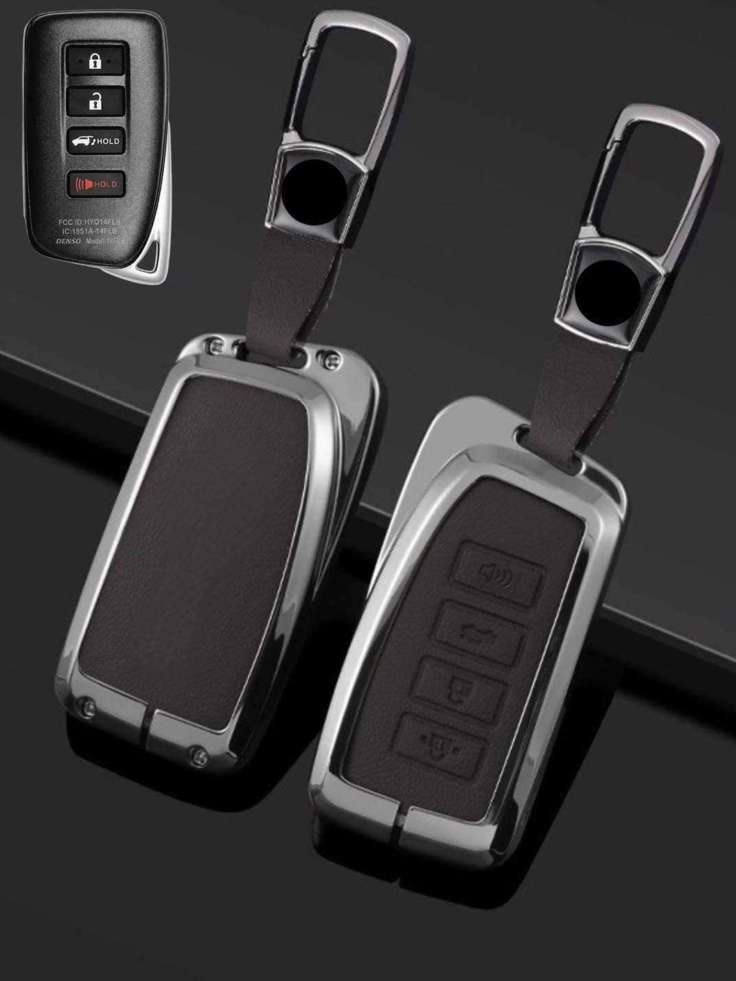 Lexus Key Fob Cover with Leather & Metal Frame