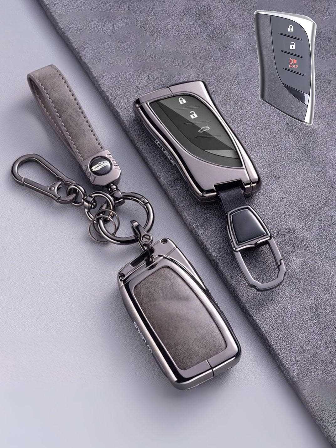Lexus Key Genuine Leather & Metal Frame