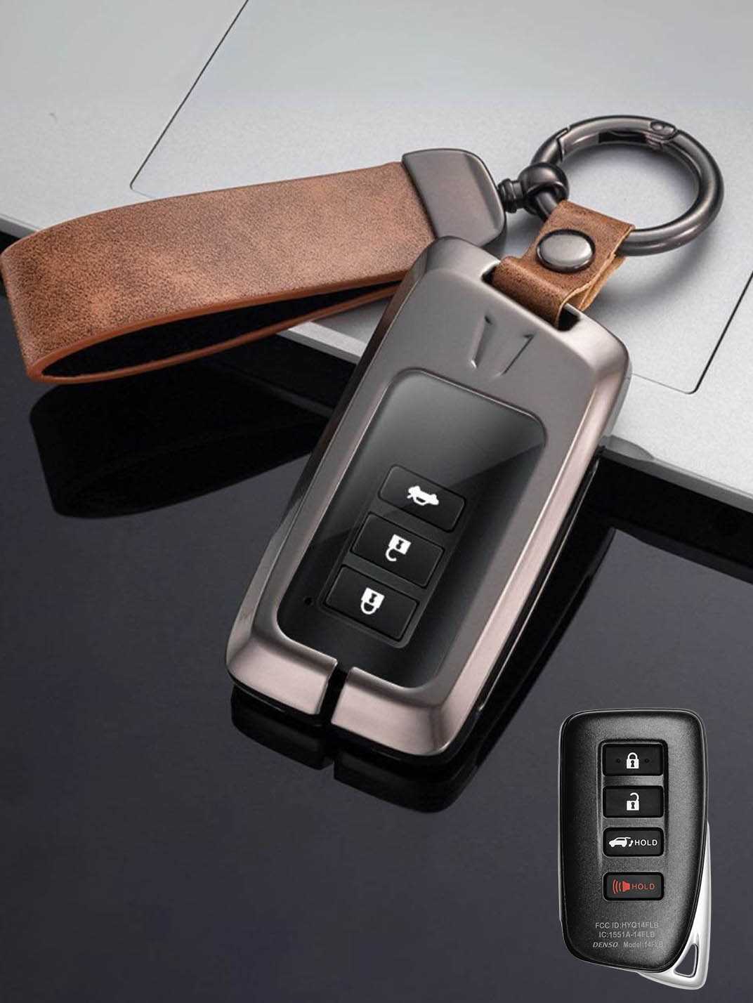 Vintage Leather Metal Alloy Lexus Key Cover