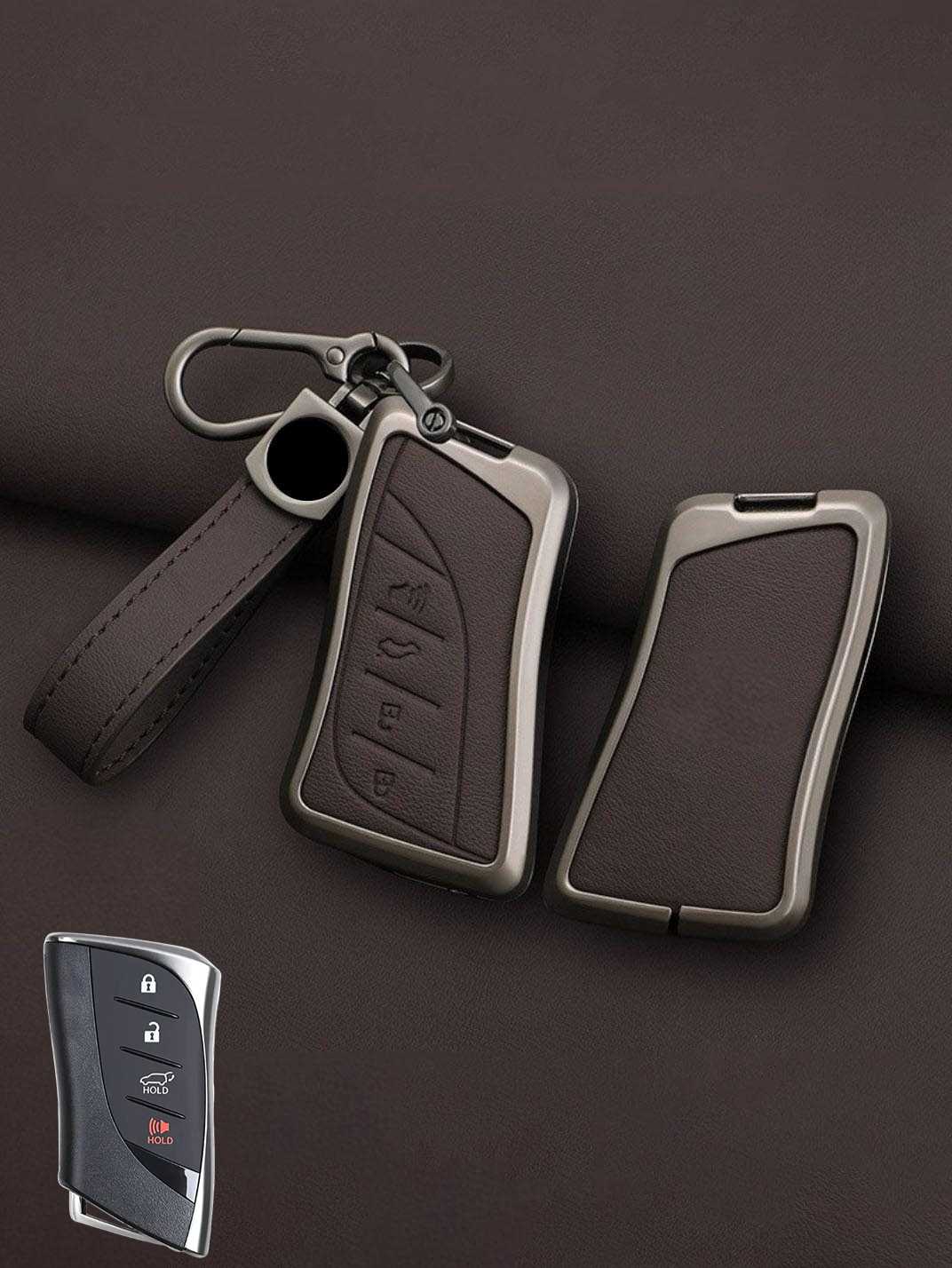 Lexus Key Genuine Leather & Metal Frame