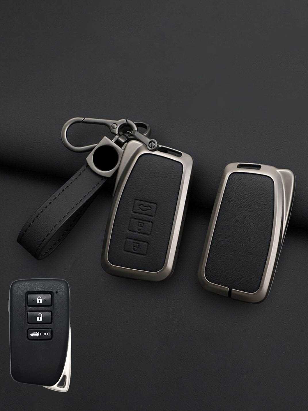 Lexus Key Genuine Leather & Metal Frame