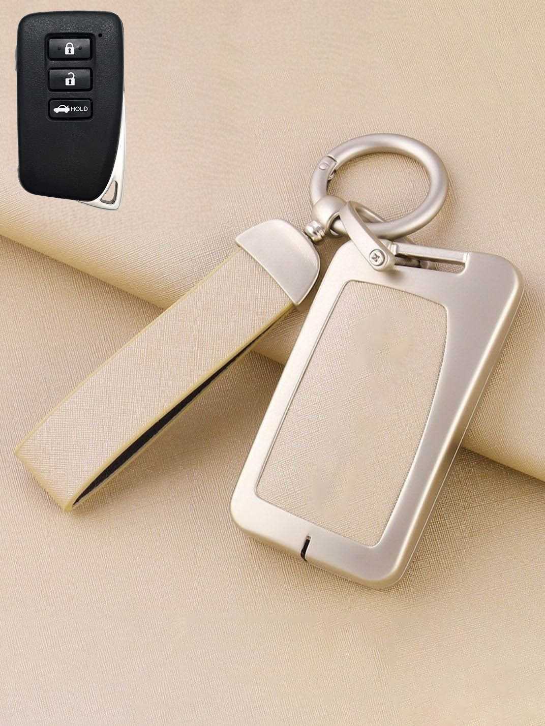 Lexus Key Fob Cover with Leather & Metal Frame