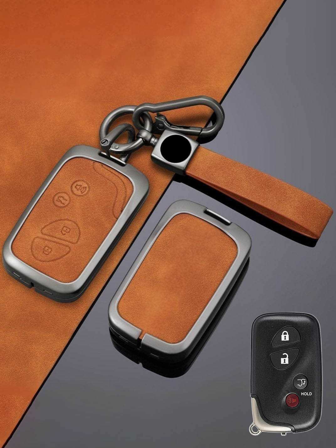 Lexus Key Genuine Leather & Metal Frame