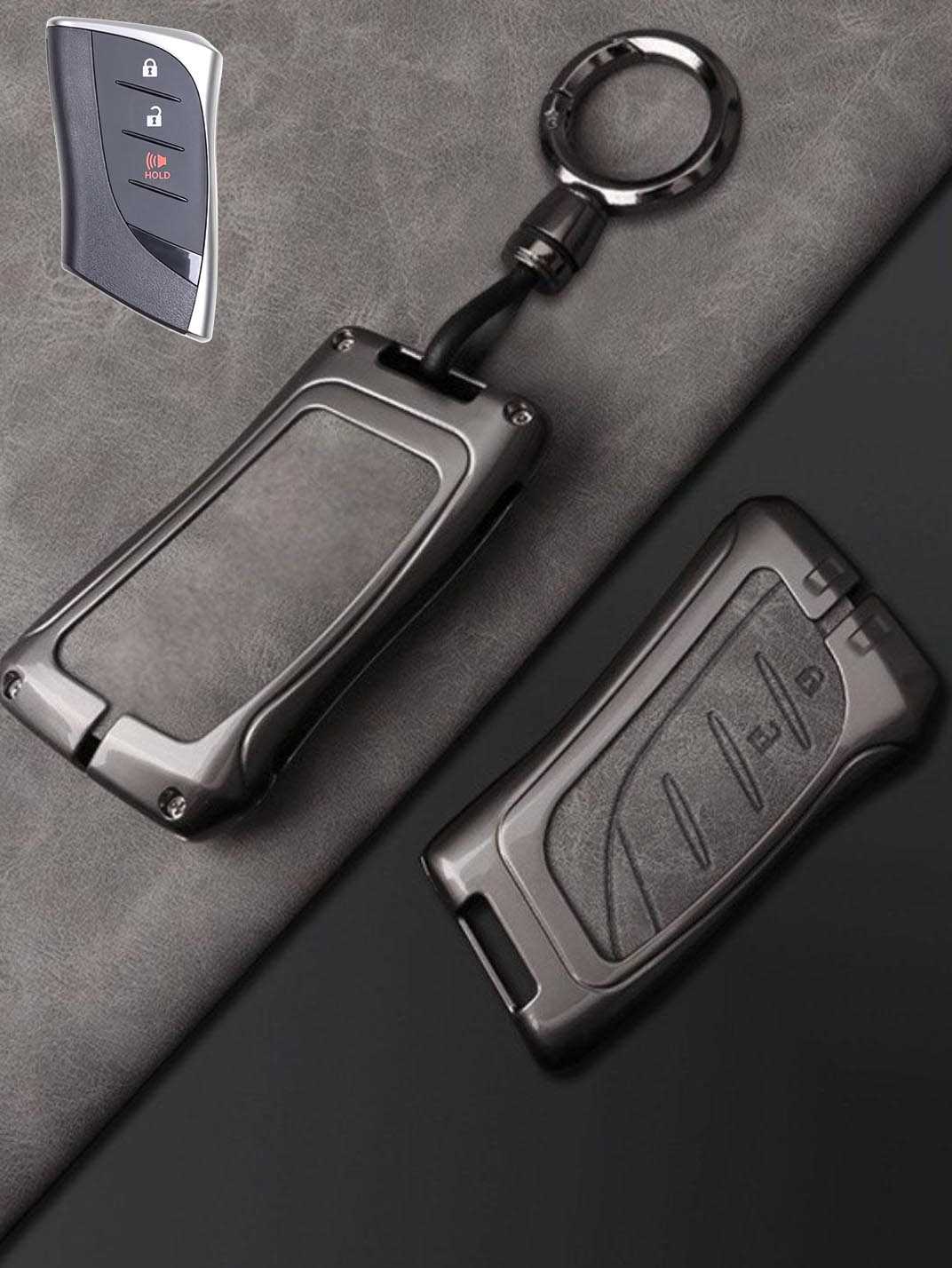 Lexus Key Fob Cover with Leather & Metal Frame