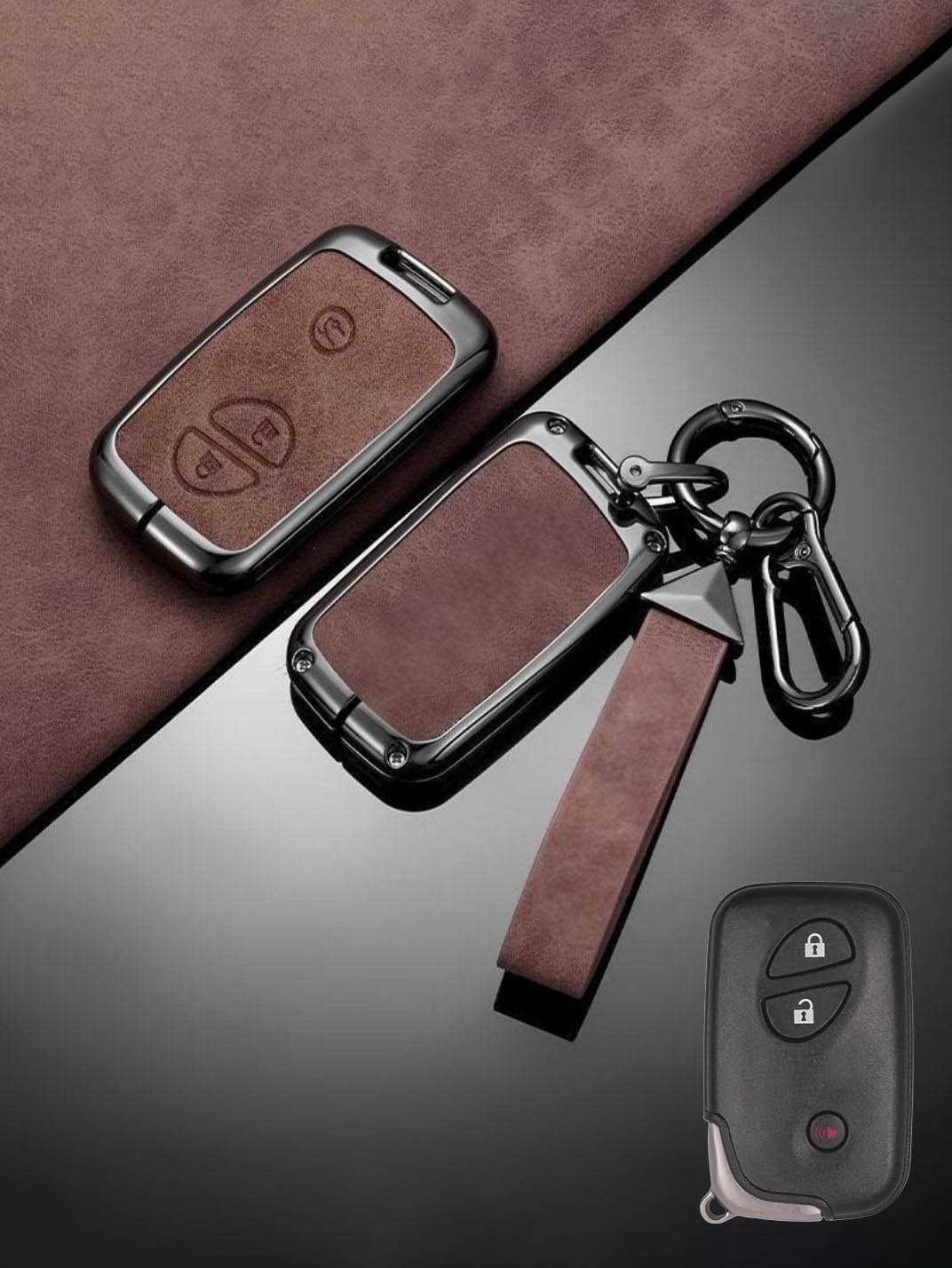 Lexus Key Genuine Leather & Metal Frame
