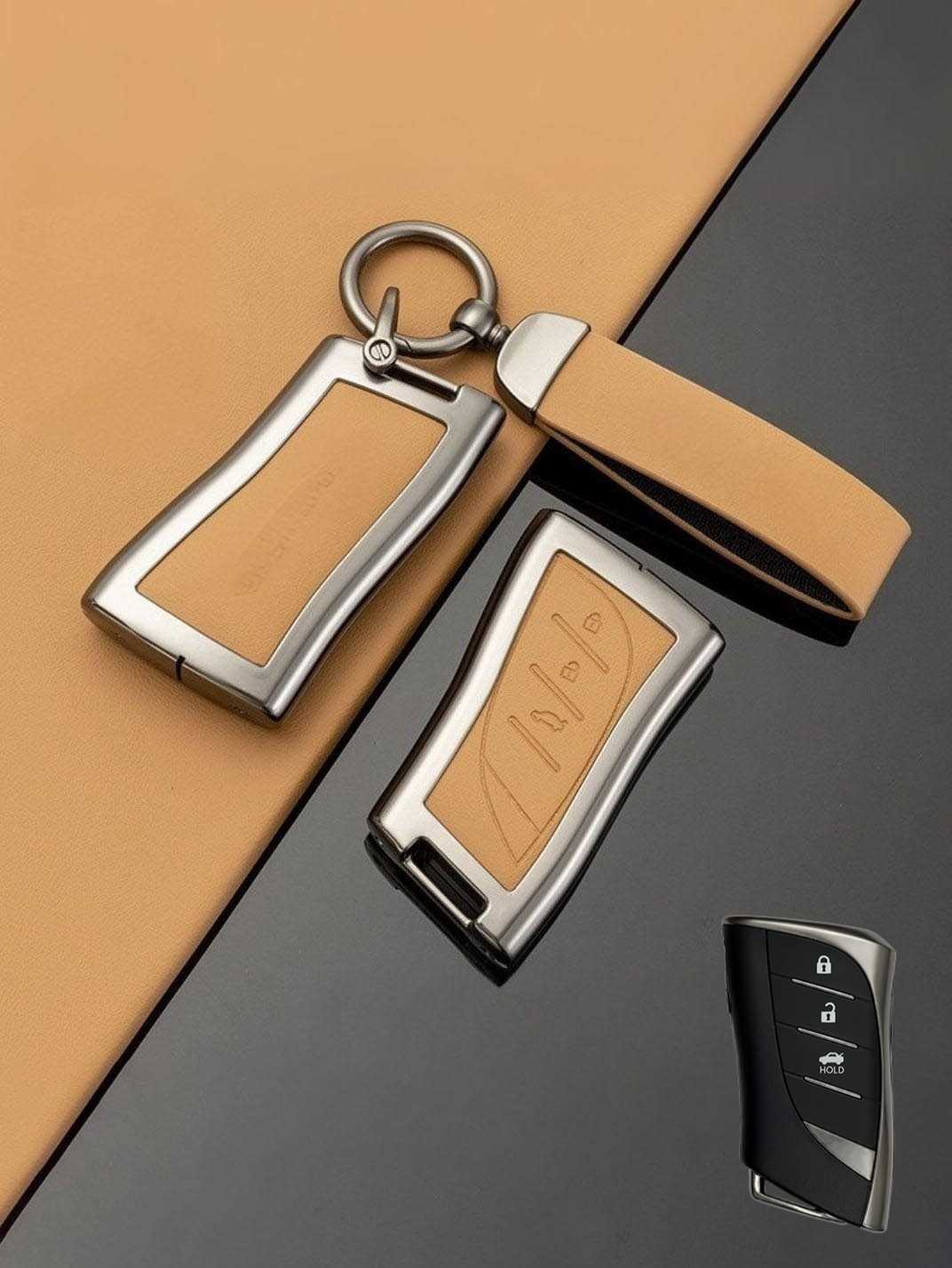 Lexus Key Genuine Leather & Metal Frame