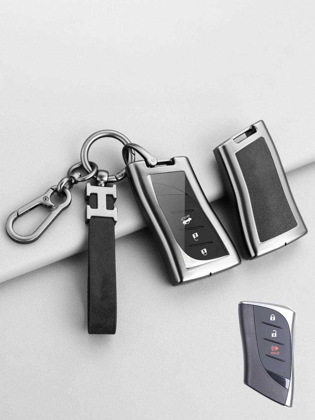 Vintage Leather Metal Alloy Lexus Key Cover