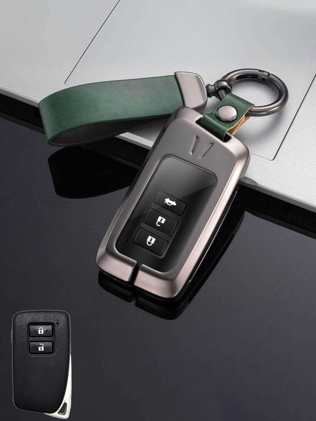 Vintage Leather Metal Alloy Lexus Key Cover