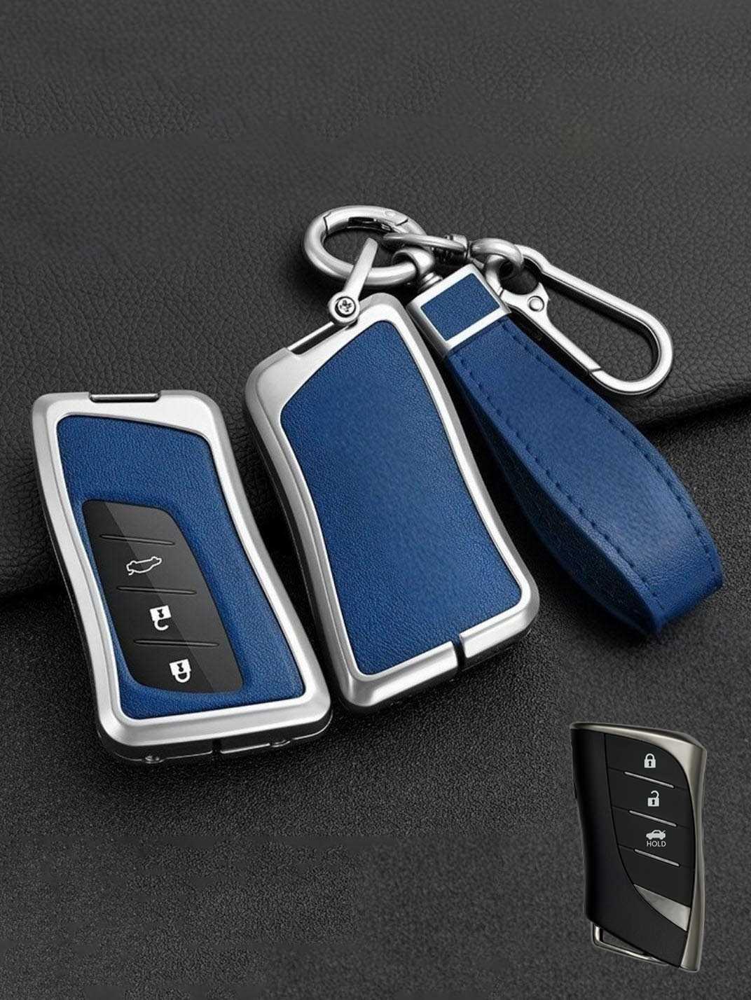 Lexus Key Fob Cover with Leather & Metal Frame
