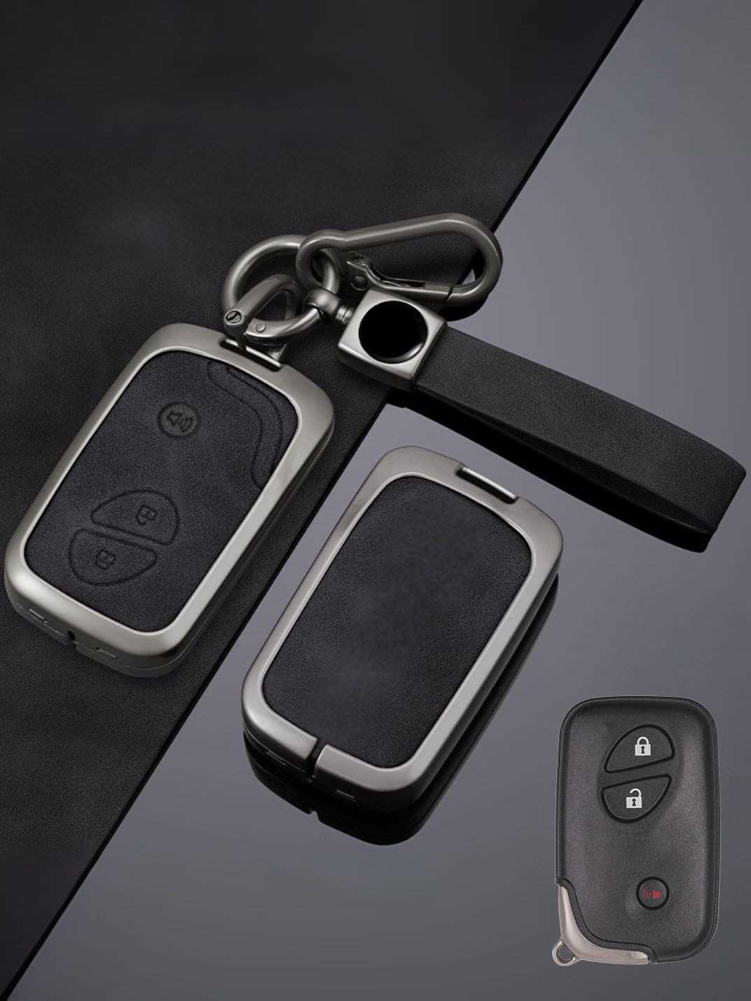 Vintage Leather Metal Alloy Lexus Key Cover