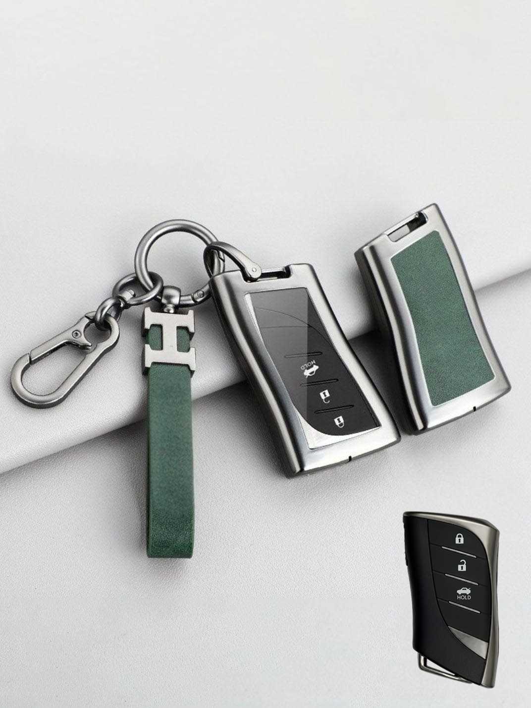 Vintage Leather Metal Alloy Lexus Key Cover