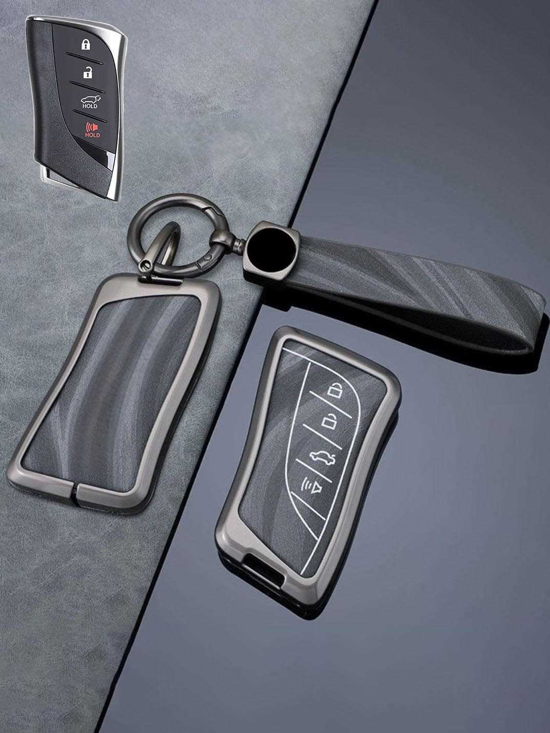 Vintage Leather Metal Alloy Lexus Key Cover