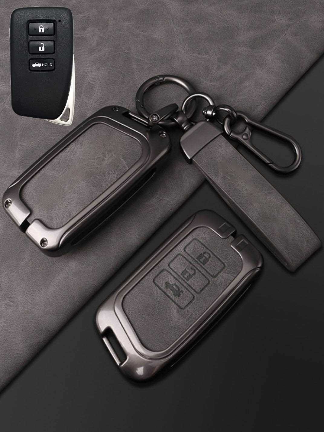 Lexus Key Fob Cover with Leather & Metal Frame