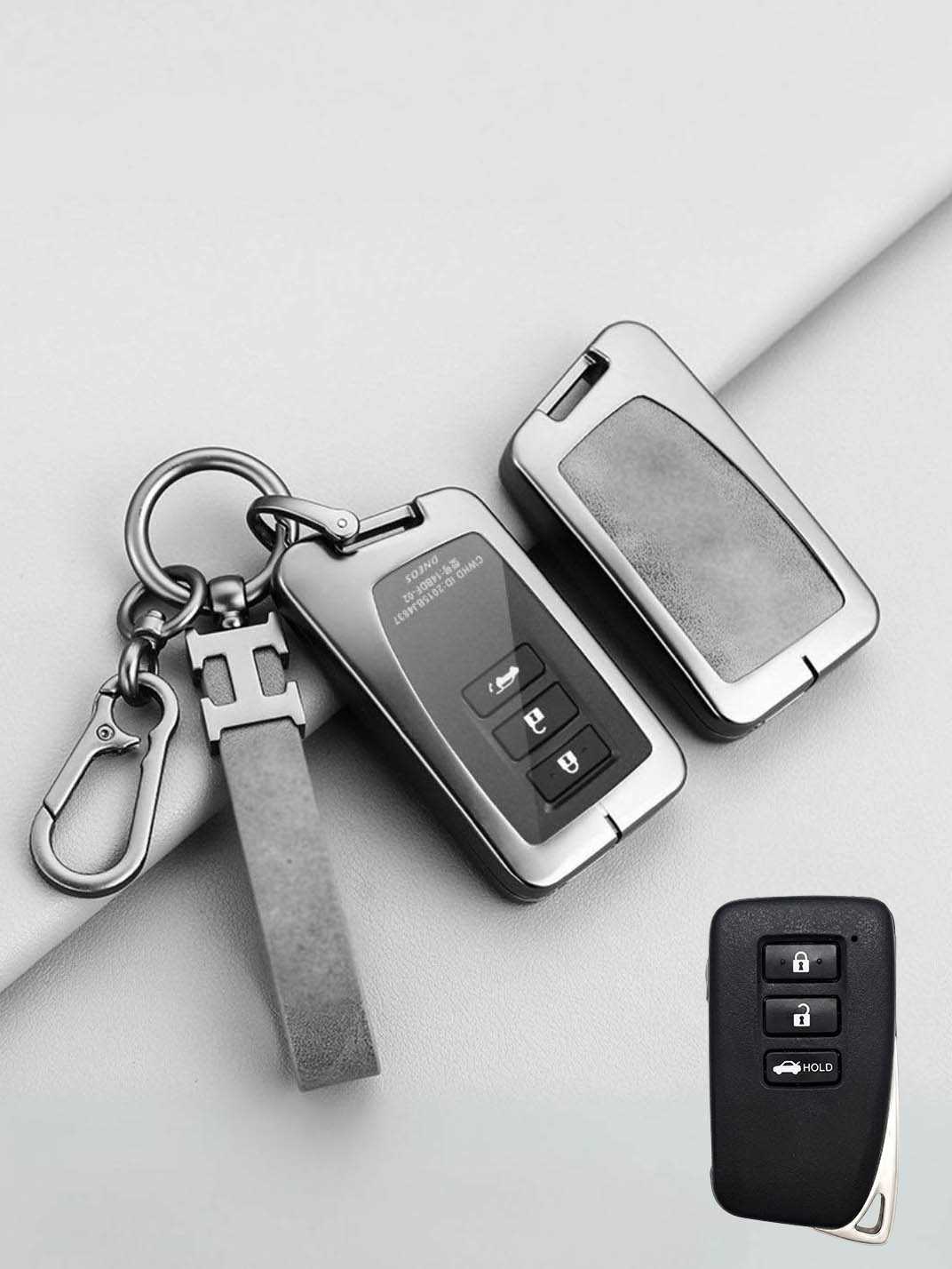 Vintage Leather Metal Alloy Lexus Key Cover