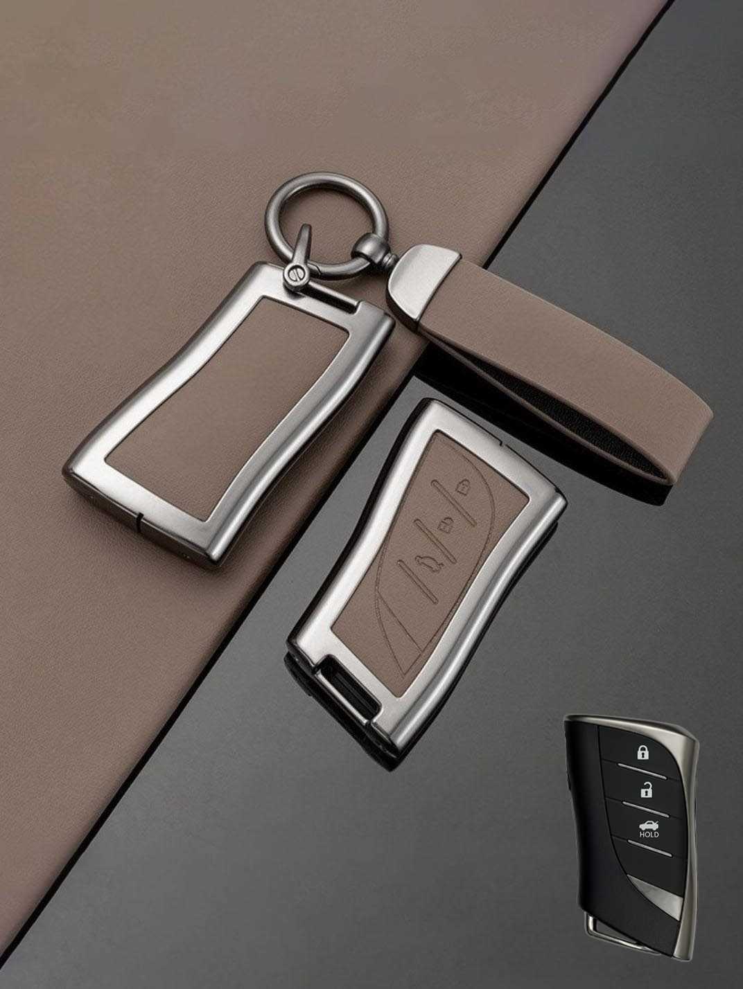 Lexus Key Genuine Leather & Metal Frame