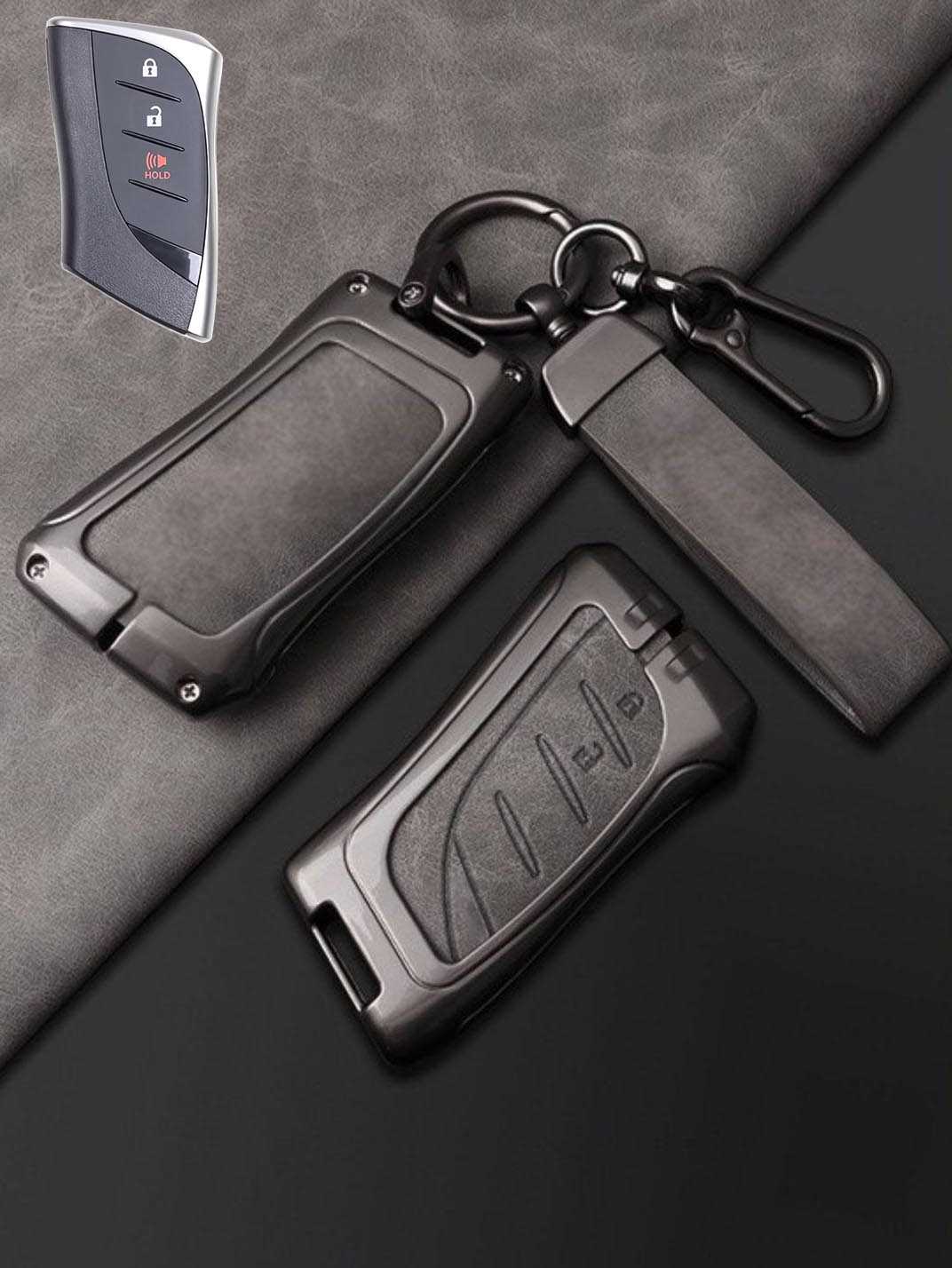 Lexus Key Fob Cover with Leather & Metal Frame