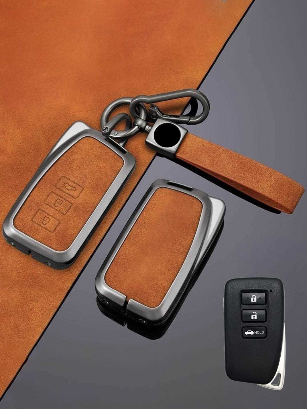 Vintage Leather Metal Alloy Lexus Key Cover