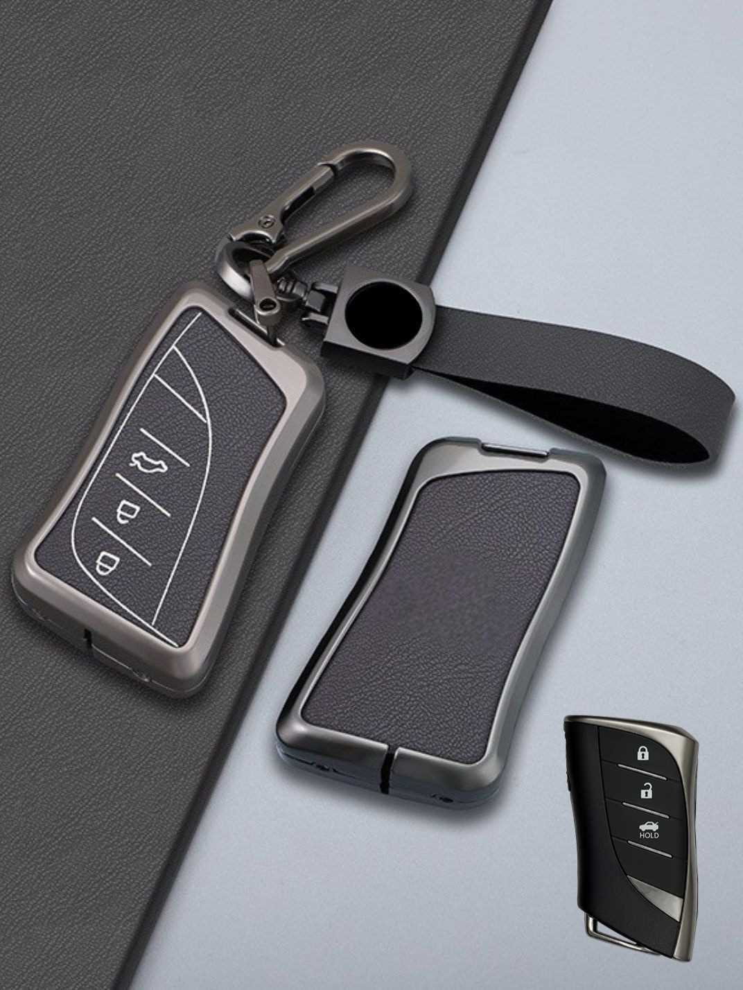 Lexus Key Genuine Leather & Metal Frame