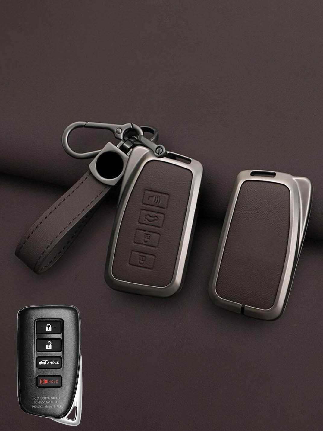 Lexus Key Genuine Leather & Metal Frame