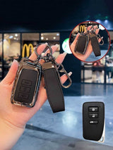 Vintage Leather Metal Alloy Lexus Key Cover