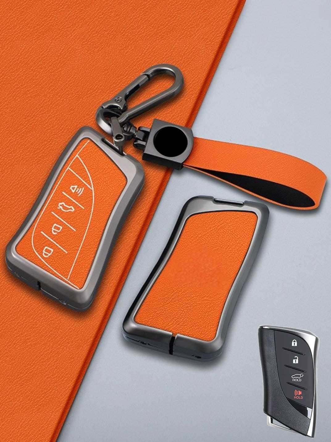 Lexus Key Genuine Leather & Metal Frame