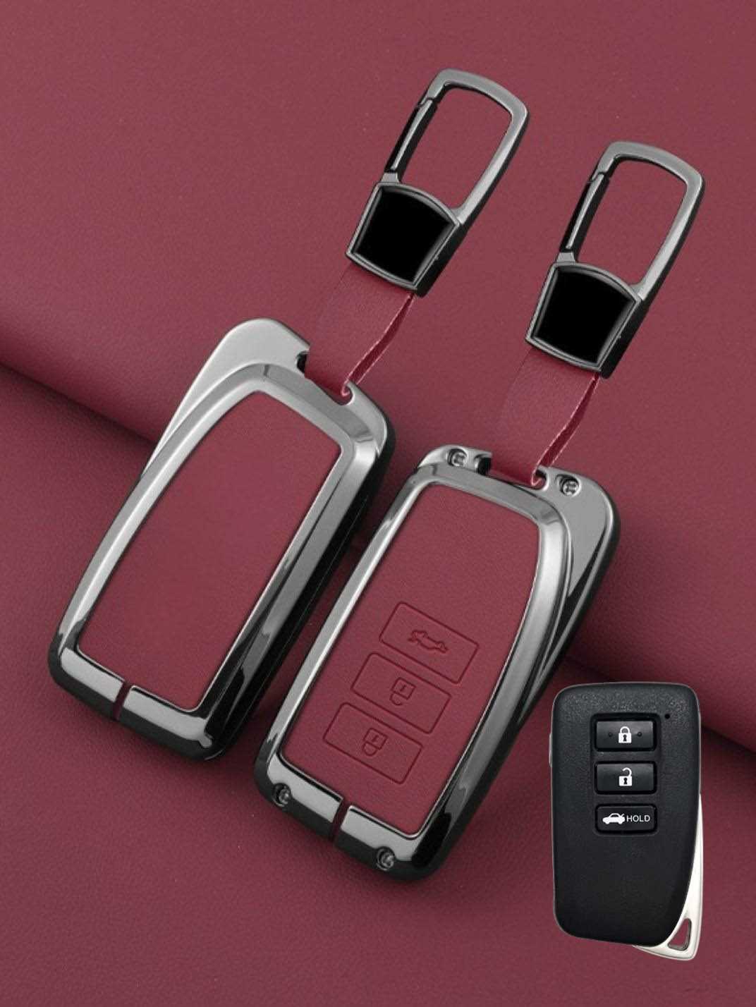 Vintage Leather Metal Alloy Lexus Key Cover