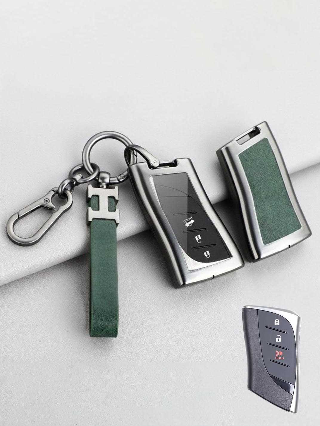 Vintage Leather Metal Alloy Lexus Key Cover